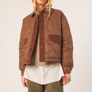 CAZADORA ACOLCHADA RETRO COLOR ALMENDRA